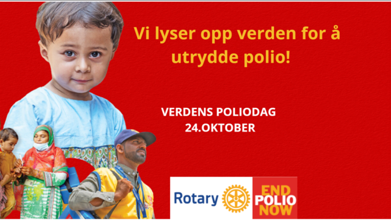 POLIODAGEN 24 OKTOBER - VI LYSSETTER NORGE OG RESTEN AV VERDEN RØD